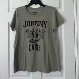 Johnny Cash Official Cowboy Boots Graphic T-Shirt O/S
